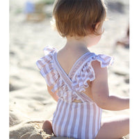 Load image into Gallery viewer, Girls Striped Fruit Checked Print Beach Swimwears Wholesale 22042948
