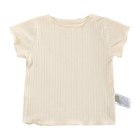 Load image into Gallery viewer, Baby Girls Solid Color Muslin&amp;Ribbed Tops Wholesale 220429488
