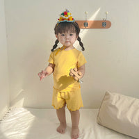 Load image into Gallery viewer, Baby Girls Solid Color Muslin&amp;Ribbed Tops Wholesale 220429488
