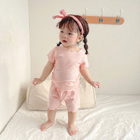 Load image into Gallery viewer, Baby Girls Solid Color Muslin&amp;Ribbed Tops Wholesale 220429488
