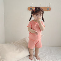 Load image into Gallery viewer, Baby Girls Solid Color Muslin&amp;Ribbed Tops Wholesale 220429488
