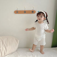 Load image into Gallery viewer, Baby Girls Solid Color Muslin&amp;Ribbed Tops Wholesale 220429488
