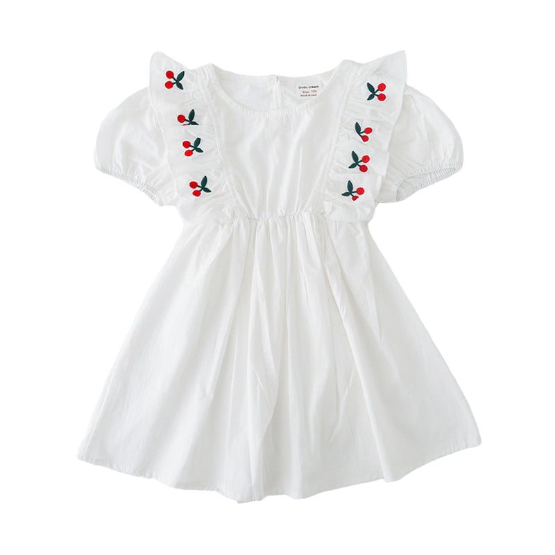 Baby Kid Girls Fruit Embroidered Dresses Wholesale 220429536