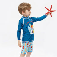 Load image into Gallery viewer, Kid Boys Striped Letters Cartoon Print Beach Swimwears Wholesale 22042980
