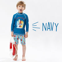 Load image into Gallery viewer, Kid Boys Striped Letters Cartoon Print Beach Swimwears Wholesale 22042980
