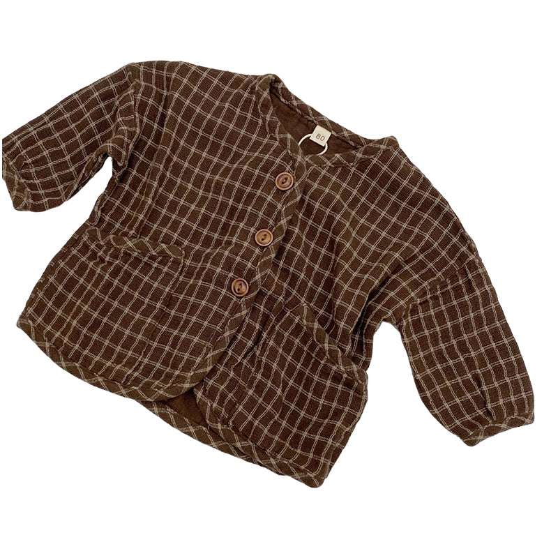 Baby Kid Unisex Checked Jackets Outwears Wholesale 22042992