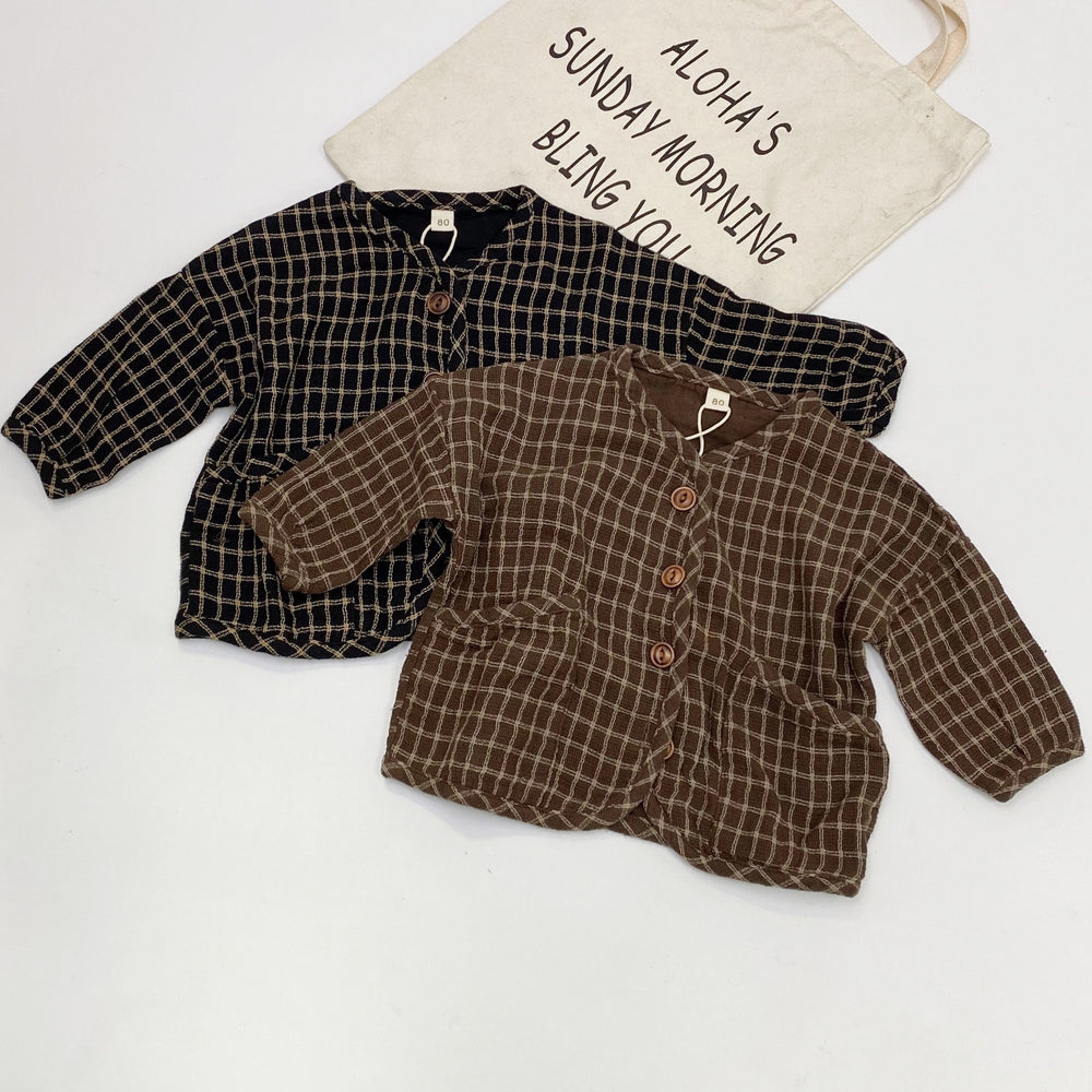 Baby Kid Unisex Checked Jackets Outwears Wholesale 22042992