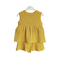 Load image into Gallery viewer, 2 Pieces Set Baby Kid Girls Solid Color Tops And Shorts Wholesale 22042997
