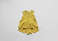 Load image into Gallery viewer, 2 Pieces Set Baby Kid Girls Solid Color Tops And Shorts Wholesale 22042997
