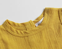 Load image into Gallery viewer, 2 Pieces Set Baby Kid Girls Solid Color Tops And Shorts Wholesale 22042997
