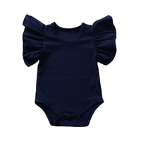 Load image into Gallery viewer, Baby Girls Solid Color Muslin&amp;Ribbed Rompers Wholesale 22050506
