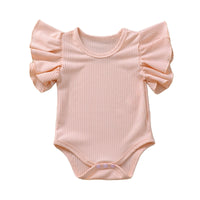 Load image into Gallery viewer, Baby Girls Solid Color Muslin&amp;Ribbed Rompers Wholesale 22050506
