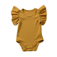 Load image into Gallery viewer, Baby Girls Solid Color Muslin&amp;Ribbed Rompers Wholesale 22050506
