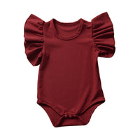 Load image into Gallery viewer, Baby Girls Solid Color Muslin&amp;Ribbed Rompers Wholesale 22050506
