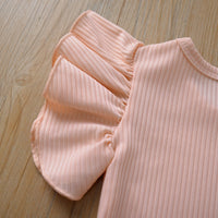 Load image into Gallery viewer, Baby Girls Solid Color Muslin&amp;Ribbed Rompers Wholesale 22050506
