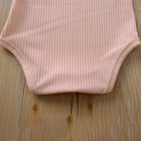 Load image into Gallery viewer, Baby Girls Solid Color Muslin&amp;Ribbed Rompers Wholesale 22050506
