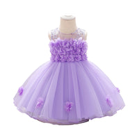 Load image into Gallery viewer, Baby Girls Solid Color Flower Embroidered Birthday Party Dresses Wholesale 22050507
