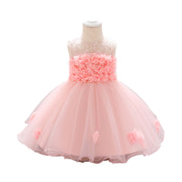 Load image into Gallery viewer, Baby Girls Solid Color Flower Embroidered Birthday Party Dresses Wholesale 22050507
