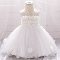 Load image into Gallery viewer, Baby Girls Solid Color Flower Embroidered Birthday Party Dresses Wholesale 22050507
