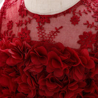 Load image into Gallery viewer, Baby Girls Solid Color Flower Embroidered Birthday Party Dresses Wholesale 22050507
