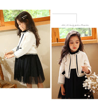 Load image into Gallery viewer, 2 Pieces Set Baby Kid Big Kid Girls Color-blocking Dresses And Bow Jackets Outwears Wholesale 22050510
