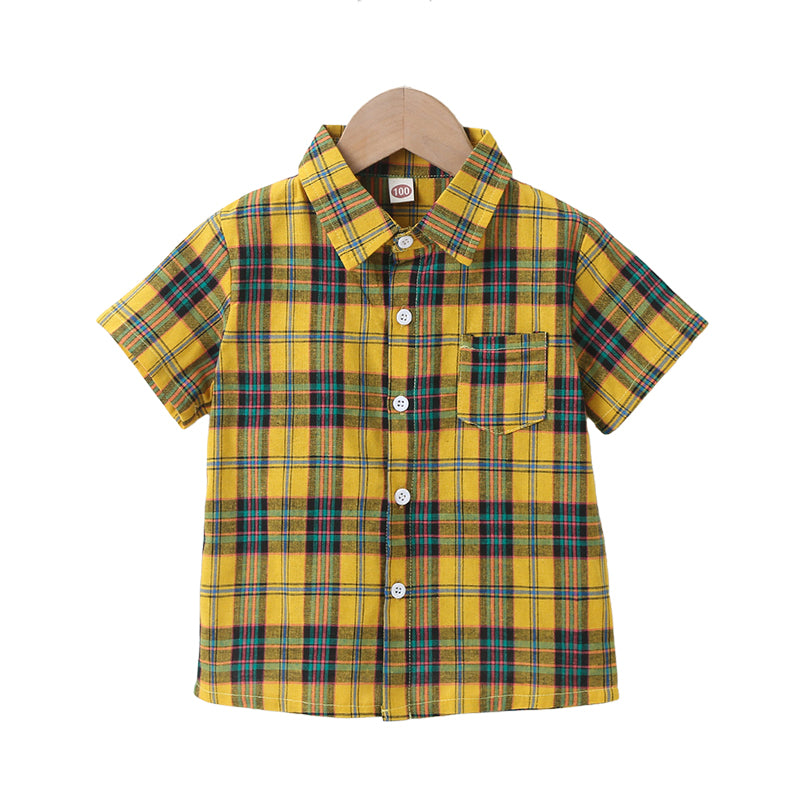 Baby Kid Unisex Checked Shirts Wholesale 220505121