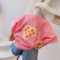 Load image into Gallery viewer, Baby Kid Girls Love heart Cartoon Print T-Shirts Wholesale 220505138
