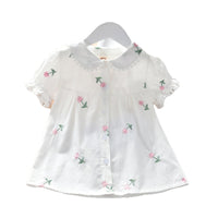 Load image into Gallery viewer, Kid Girls Flower Embroidered Blouses Wholesale 220505140
