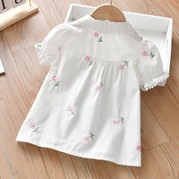 Load image into Gallery viewer, Kid Girls Flower Embroidered Blouses Wholesale 220505140
