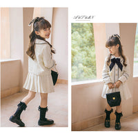 Load image into Gallery viewer, 2 Pieces Set Kid Big Kid Girls Bow Jackets Outwears And Solid Color Skirts Wholesale 220505147

