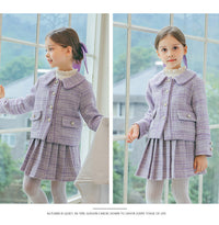 Load image into Gallery viewer, 2 Pieces Set Kid Big Kid Girls Bow Jackets Outwears And Solid Color Skirts Wholesale 220505147
