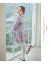 Load image into Gallery viewer, 2 Pieces Set Kid Big Kid Girls Bow Jackets Outwears And Solid Color Skirts Wholesale 220505147
