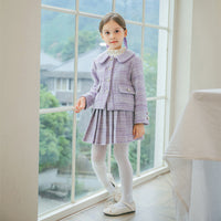 Load image into Gallery viewer, 2 Pieces Set Kid Big Kid Girls Bow Jackets Outwears And Solid Color Skirts Wholesale 220505147
