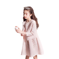 Load image into Gallery viewer, 2 Pieces Set Kid Big Kid Girls Dressy Solid Color Embroidered Jackets Outwears And Dresses Wholesale 220505150
