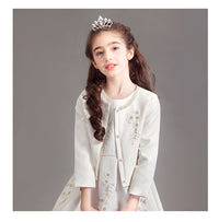 Load image into Gallery viewer, 2 Pieces Set Kid Big Kid Girls Dressy Solid Color Embroidered Jackets Outwears And Dresses Wholesale 220505150
