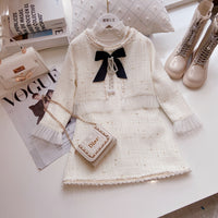 Load image into Gallery viewer, 2 Pieces Set Kid Big Kid Girls Birthday Party Bow Dresses And Color-blocking Jackets Outwears Wholesale 220505200
