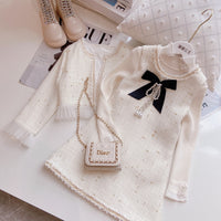 Load image into Gallery viewer, 2 Pieces Set Kid Big Kid Girls Birthday Party Bow Dresses And Color-blocking Jackets Outwears Wholesale 220505200
