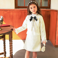 Load image into Gallery viewer, 2 Pieces Set Kid Big Kid Girls Birthday Party Bow Dresses And Color-blocking Jackets Outwears Wholesale 220505200
