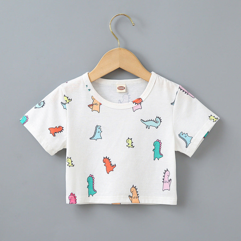 Baby Kid Girls Dinosaur Print T-Shirts Wholesale 220505213