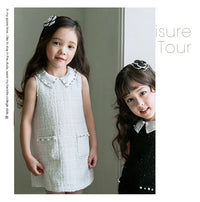 Load image into Gallery viewer, 2 Pieces Set Kid Big Kid Girls Solid Color Dresses And Jackets Outwears Wholesale 220505218
