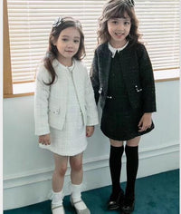 Load image into Gallery viewer, 2 Pieces Set Kid Big Kid Girls Solid Color Dresses And Jackets Outwears Wholesale 220505218
