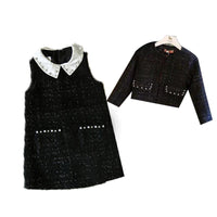 Load image into Gallery viewer, 2 Pieces Set Kid Big Kid Girls Solid Color Dresses And Jackets Outwears Wholesale 220505218
