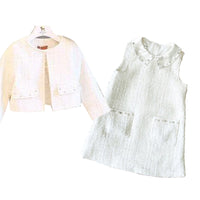 Load image into Gallery viewer, 2 Pieces Set Kid Big Kid Girls Solid Color Dresses And Jackets Outwears Wholesale 220505218
