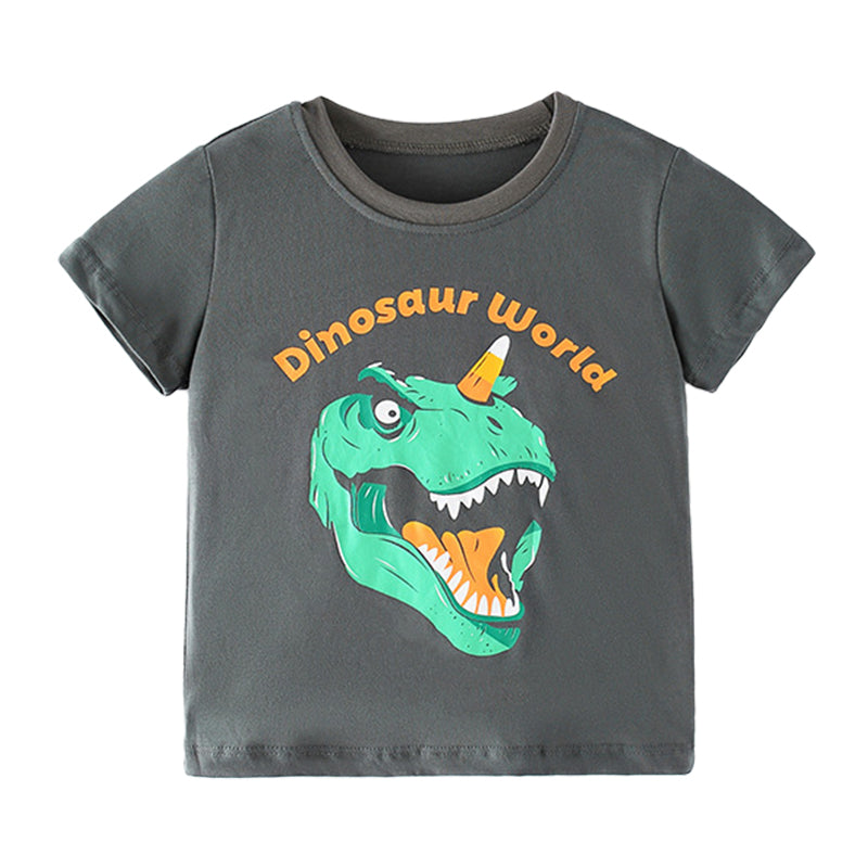 Baby Kid Boys Letters Dinosaur Animals Print T-Shirts Wholesale 220505235