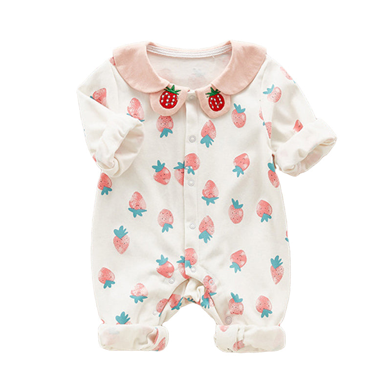 Baby Unisex Fruit Print Jumpsuits Wholesale 220505282