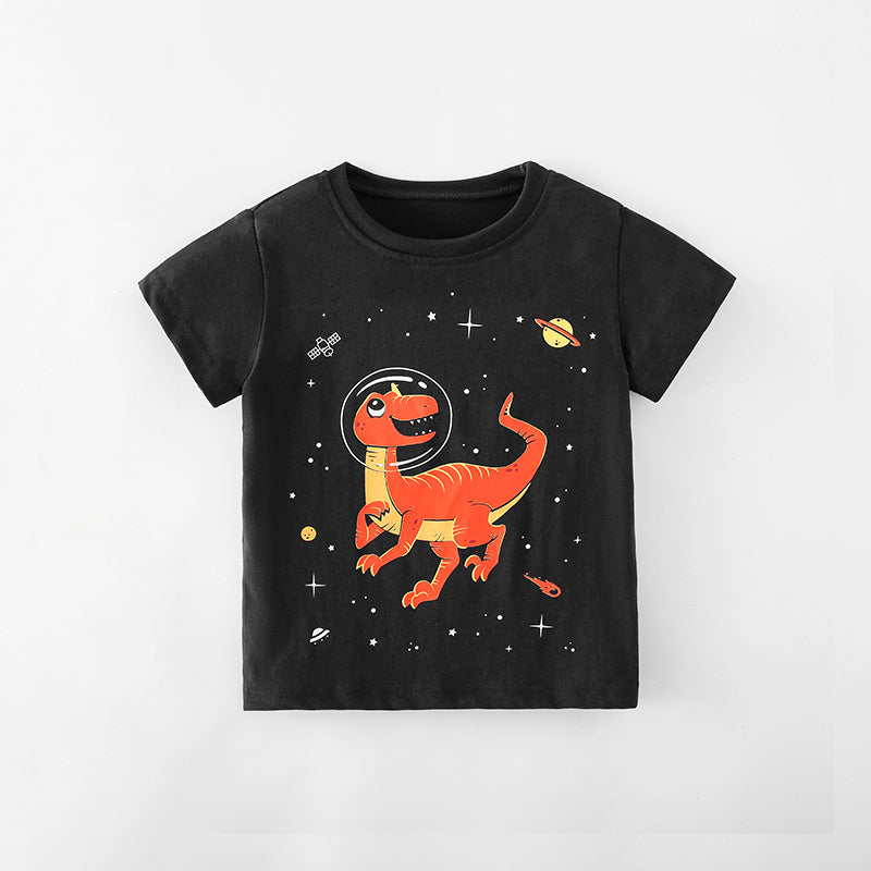 Baby Kid Unisex Dinosaur Galaxy Print T-Shirts Wholesale 220505333