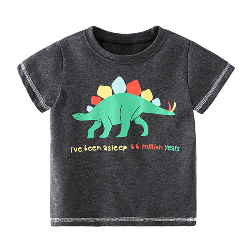 Baby Kid Boys Letters Dinosaur Print T-Shirts Wholesale 220505370
