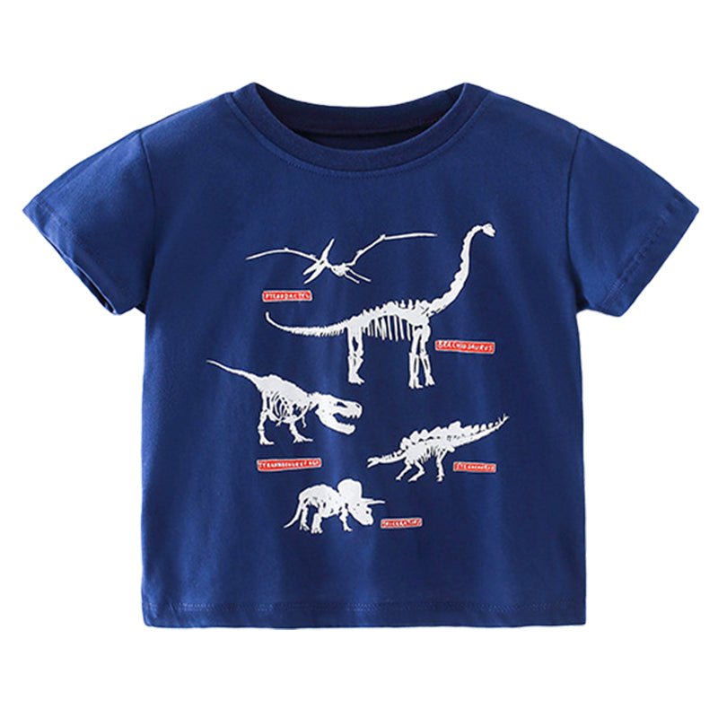 Kid Boys Letters Dinosaur Animals Print T-Shirts Wholesale 220505414