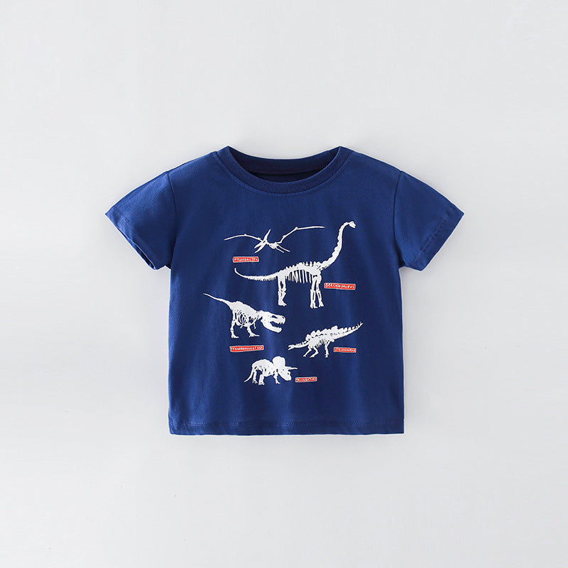 Kid Boys Letters Dinosaur Animals Print T-Shirts Wholesale 220505414