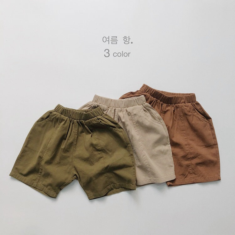 Baby Kid Boys Solid Color Shorts Wholesale 220505468